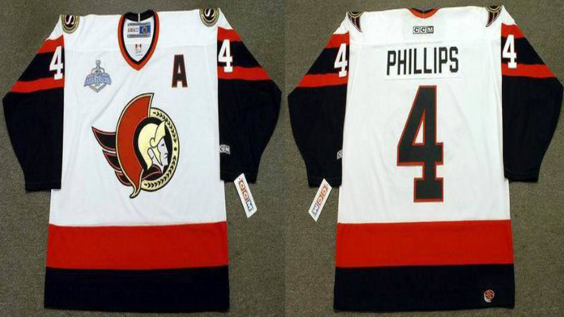 2019 Men Ottawa Senators 4 Phillips white CCM NHL jerseys